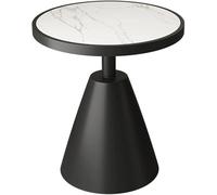 Modern Accent Side Table with Round Slate Top & Sturdy Metal Base - Slish Decor for Living Room, Bedroom, or Office - Cact End Table for Smals