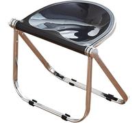 Modern Acrylic Armless Folding Chair - Portable Plastic Dining Chair with Metal e, Backless & Foldable for Home, Office, Living Room, Outdoor Events