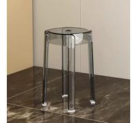 Modern Acrylic Bar Stool - Backless Tall Stool for Indoor Use Stylish Shower & Kitchen Chair Versatile Grey Patio & Dining Seat for Bathroom Bedroom Breakfast