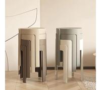 Modern Acrylic Bar Stools Set of 8 Stackable Counter Height Kitchen Stools No Back Design for Dining Room & Living Room Stylish and Space-Saving Furniture