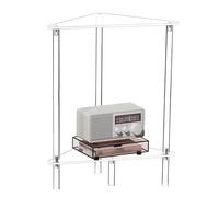 Modern Acrylic Bedside Table | Transparent Triangle Side Table | Two-Tier Storage Shelf for Living Room Bedroom & Kitchen | Stylish Corner Furniture
