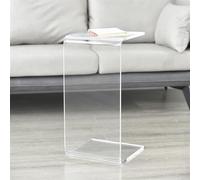Modern Acrylic C-Shaped Side Table Transparent U-Shaped Coffee Table Versatile Minimalist Desk for Living Room & Office Work Stylish Accent Fur