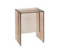 Modern Acrylic C Side Table - Versatile Bedside & Coffee Table - Accent Stool for Living Room Bedroom Office & Bathroom - Brown h Space-Saving Design