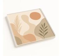 Modern Acrylic Coaster Gift - Botanical Drift Minimalist Design Home Decor Accessory with Organic Forms for Nature Lovers