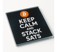 Modern Acrylic Coaster Gift - Cryptocurrency Stack Sats Theme with Futuristic Design for Home or Office