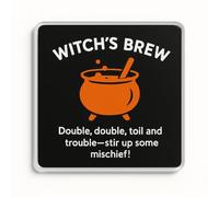 Modern Acrylic Coaster Gift for Halloween - Minimalist Witch's Brew Design Home Decor Table Accessory
