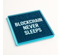 Modern Acrylic Coaster Gift - Futuristic Cryptocurrency Design with Glowing Edges, Minimalist Tech Theme Home Decor