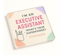 Modern Acrylic Coaster Gift - Personalised Office Desk Decor for Executive Assistants with Stylish Design and Feminine Touch