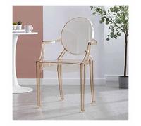 Modern Acrylic Dining Chairs With Armrest,Stacking Kitchen And Dining Room Arm Chair Household Backrest Stool Minimalist Aesthetic Backrest Fully Assembled