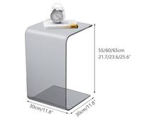Modern Acrylic End Table - Industrial Sofa Side Table, Multipurpose C Table for Living Room & Bedroom, Stylish Lake Blue, 30x30x60cm, Contemporary Accent Furniture