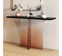 Modern Acrylic Entryway Table, Narrow Console Table for Living Room, Sofa Table for Hallway & Foyer, Stylish Accent Table (Brown, 39.5 x 12 in)