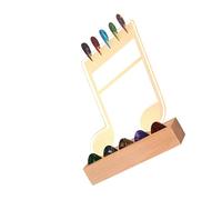 Modern Acrylic Guitar Accessories Storage Case Illuminated Guitar Pick Display Base Wood Storage Base For Pick Colorful Acrylic Holder Stand