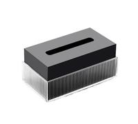 Modern Acrylic Modern Hotel Restaurant Tissue Box Home Coffee Table Desktop Napkin Facial Dispenser Tabletop(Black,Large)