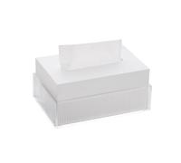 Modern Acrylic Modern Hotel Restaurant Tissue Box Home Coffee Table Desktop Napkin Facial Dispenser Tabletop(White,Large)