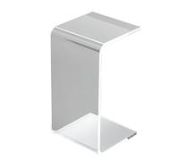 Modern Acrylic Nightstand - Lightweight Transparent Side Table for Bedroom & Living Room Wooden End Table & Couch Accent Table Stylish Storage Solution (White 30x30x50cm)