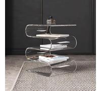 Modern Acrylic Side Table Transparent Nightstand & Snack Table for Living Room Stylish Clear Acrylic Magazine Holder & Center Table Versatile Home Furniture