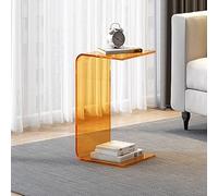 Modern Acrylic Side Table - U-Shape End Table with Round Edges Sturdy Stool for Living Room Bedroom Balcony Patio & Office - 30x30x50CM (Color: A)