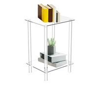 Modern Acrylic Small End Table | Multi-Functional Side Tables for Bedrooms Dorms Apartments Restaurants & Living Rooms | Space-Saving for Small Spaces