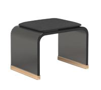 Modern Acrylic Vanity Stool with Velvet Cushion Clear Legs Stylish Ottoman Footrest Versatile Bench Black 32x23x25cm - Chic Home Decor Solution.