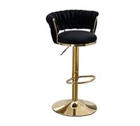 Modern Adjuble Velvet Bar Stool, Counter Height Swivel Chair with Woven Back, Upholstered Dining Stool for Kitchen Island, Cafe, Pub, Farmhouse - Set of 1