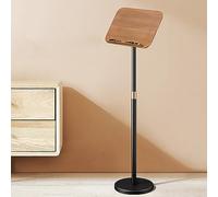 Modern Adjustable Angle Brown Podium Stand for Church Speaking Floor Standing Lectern with Base Ideal for Conferences and Events