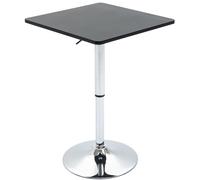Modern Adjustable Counter Bar TableBlack and Silver Frame