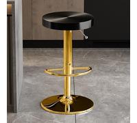 Modern Adjustable Height Swivel Bar Stools with Footrest Stainless Steel Round Top Barstools for Pub Bistro Kitchen and Dining Black & Gold Stylish and Functional Furniture for Any Setting