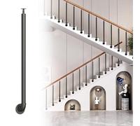Modern Adjustable Iron Railing for Indoor/Outdoor Stairs - 25.6" Height, Strong & Stable Side-Mounted Balustrade (White) - Perfect for Safety and Style