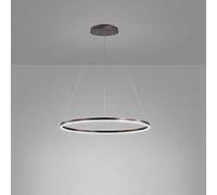 Modern Adjustable LED Pendant Light Nordic Style 40CM Ring Chandelier Brown & Cold White Ideal for Living Room Bedroom Dining Room 25W Ceiling Lamp