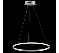 Modern Adjustable LED Pendant Light - White Metal & Acrylic Chandelier with Stepless Dimming Ideal for Living Room Kitchen Bedroom - 100cm 63W