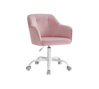 Modern Adjustable Office Chair with Armrest, Jelly Pink / Velvet