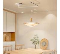 Modern Adjustable Pendant Lights for Kitchen Island, Iron Hanging Light Fixture with 3 Color Modes, Ceiling Lighting for Dining Room Living Room Restaurant