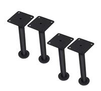 Modern Adjustable Stainless Steel Sofa Legs with Matte Black Finish, Set of 4, 5/6/8/10/12 Inch, Ideal for Coffee Tables & TV Cabinets, Stylish Fur Feet