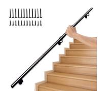 Modern Adjustable Stair iling 240cm - Industrial Black Metal Tube Nonslip Design for Indoor & Outdoor Use Stylish & Safe 16M Length Stair Safety Solution