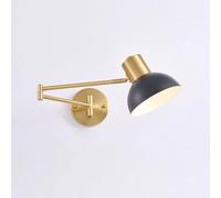 Modern Adjustable Swing Arm Wall Sconce Lamp - Metal Reading Light Fixture for Bedroom, Bedside, and Living Room - Stylish Chaner Design for Home Decor (Black)