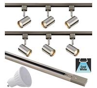 Modern Adjustable Tilt Rotatable 2 Meter 6 Spot Track Light Kit Single Circuit GU10 LED Cool White Picture Gallery Retail Shop Kitchen Spotlight Lighting Fixture