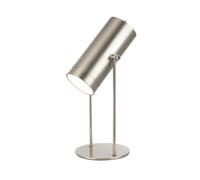 Modern Satin Nickel Adjustable Tiltable Rechargeable LED Table/Desk/Floor Lamp - USB-C Cable Included | Toggle Switch | 3600mAh Power | 3w 3000k LED by Happy Homewares