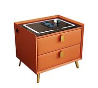 Modern AdjustableNightstand with Wireless Charging & USB Ports2Der Night Table for Bedrooms Smart Touch LightDecor & Convenient Charging Stat