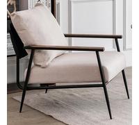 Modern Aent Chair with Arms, Upholstered Armchair for Living Room, Upholstered Lounge Reading Chair Recliner Lazy Chair with Metal e for Bedroom, Office (Color : /Grey A) (/Beige B)