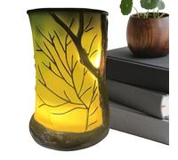 Modern Aesthetic Desk Lamp, Tree Battery Operated Nightlight, 3.54×6.3in with Smooth Texture for Gentle Glow Lighting Equipment for Adults Apartment Party Bedroom Living Room Dorm