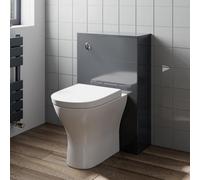 Modern Affine Toilet Soft Close Seat Back To Wall Cistern Furniture Unit Grey