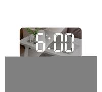 Modern Alarm Clock for the Bedroom - Aesthetic Electronic LED Digital Clock, Automatic Dimmable Aesthetic Make-Up Mirror Adult Desk Study College and Workplace