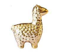 Modern Alpaca Animal Statues: Golden Small Animal Figurines Ceramic Home Decor Gold Boho Decorative Ornaments