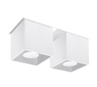 Modern Aluminium Ceiling Lamp GU10 Square Spotlight Light Fixture White Twin