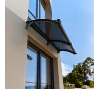 Modern Aluminum Alloy Patio Canopy 80x350cm Exterior Window Awning Stylish Door Cover Polycarbonate Overhead Shelter for Front Door and Outdoor Spaces