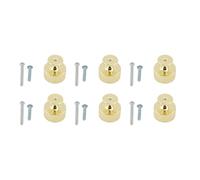 Modern Aluminum Alloy Round Drawer Knobs Strong Security Upgrade for Kitchen Cupboard 6 Knobs Set 12 Screws (6 Sets)
