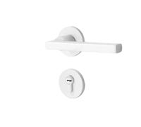 Modern Aluminum Alloy White Indoor Door Handle Lock Set with Key 58mm Silent Security Lock for Bedroom Durable Easy Install Stylish Design for Home Improvement