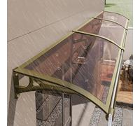 Modern Aluminum Awning for & Doors - Polycarbonate Canopy with Rain Gutters UV Protection Snow & Rain Shield - Exterior Overhang Awning (L100*W)