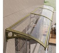 Modern Aluminum Awning for & Doors - Polycarbonate Canopy with Rain Gutters UV Protection Snow & Rain Shield Size: L120*W - Stylish Entrance Overhang.