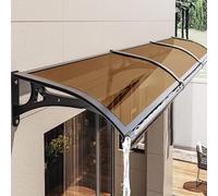 Modern Aluminum Door Canopy UV Protection Porch Awning Exterior Entryway Durable Polycarbonate Overhang A3 Size 100x420cm Weather Resistant Outdoor Cover